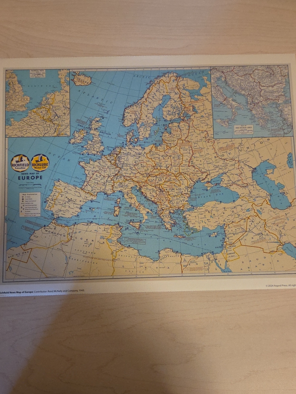 Richfield News Map of Europe Poster by Rand McNally and Company